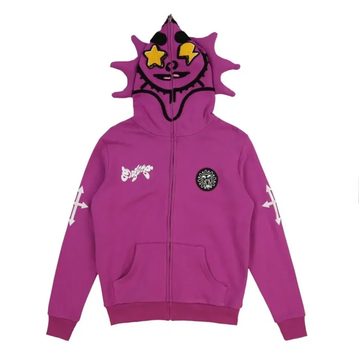 Purple Glo Man Full Zip Hoodie