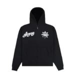 Glo Gang Font Logo Zip Up Black Hoodie