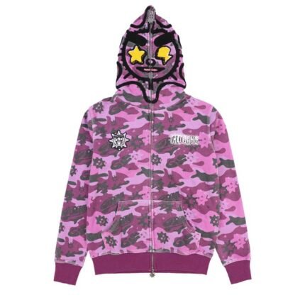 Glory Full Zip Hoodie Purple Wash Camo